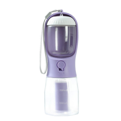 3-in-1 Dog Travel Bottle - Water, Food & Waste Bag Dispenser